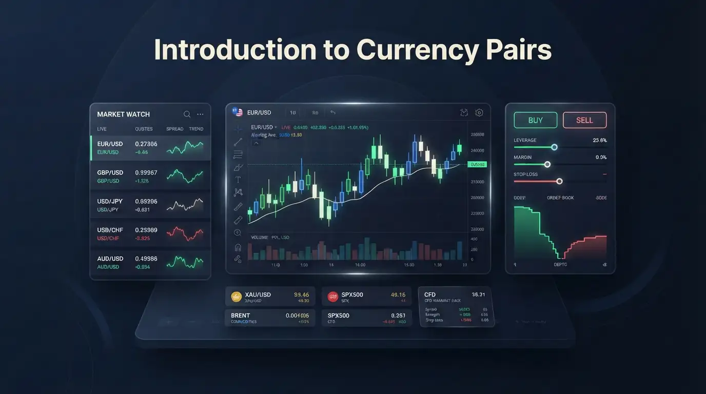Digital trading interface displaying real time quotes for major currency pairs.