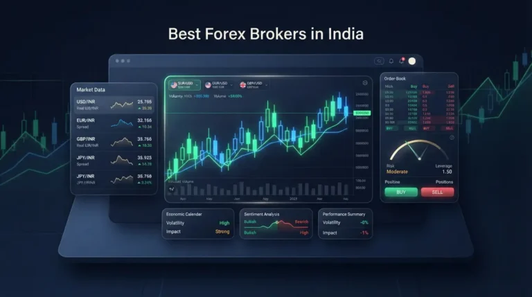 Top forex brokers in India dashboard displaying currency charts and market analysis tools.