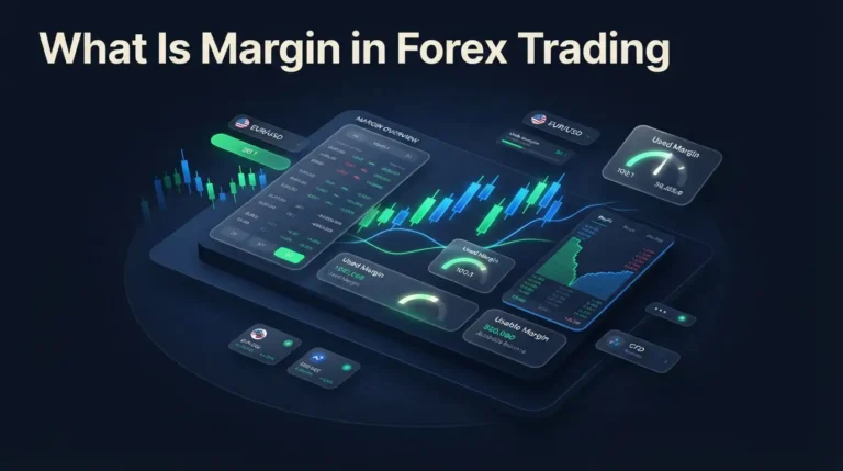 Guide explaining what is margin in forex trading with trading platform displays.