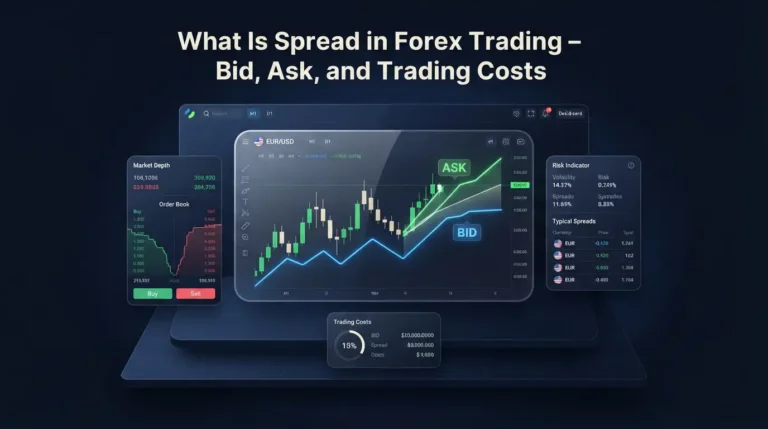 Overview explaining what is spread in forex trading on a platform chart.