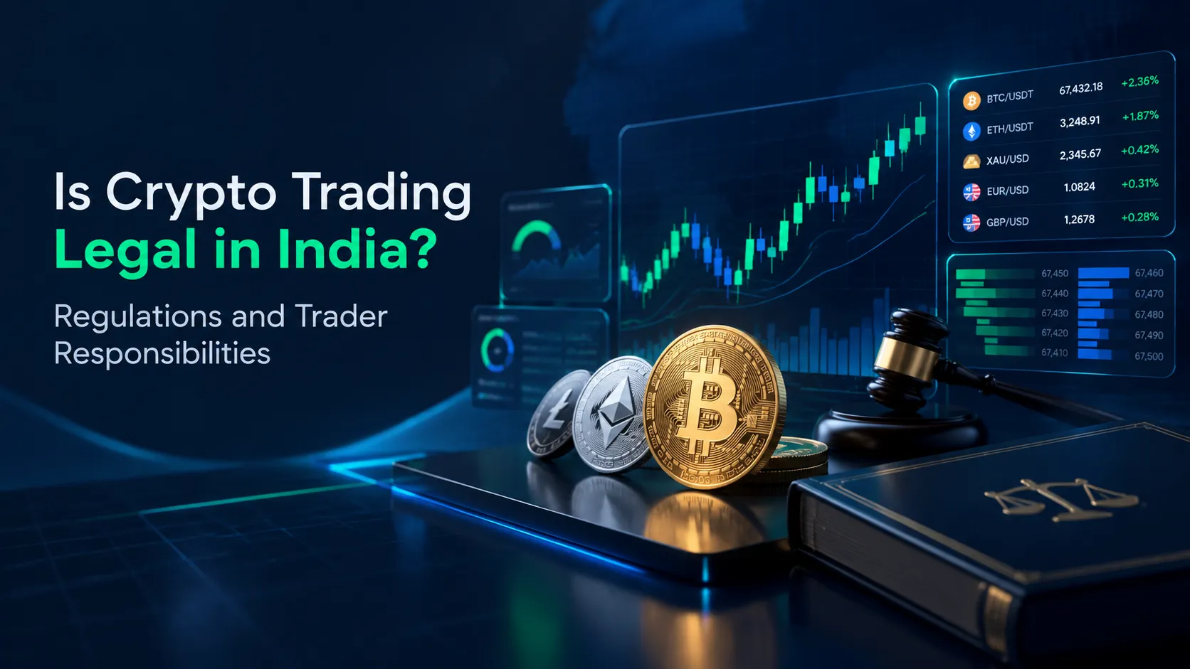 Is crypto trading legal in India showing crypto regulation, taxation, AML requirements and trader responsibilities