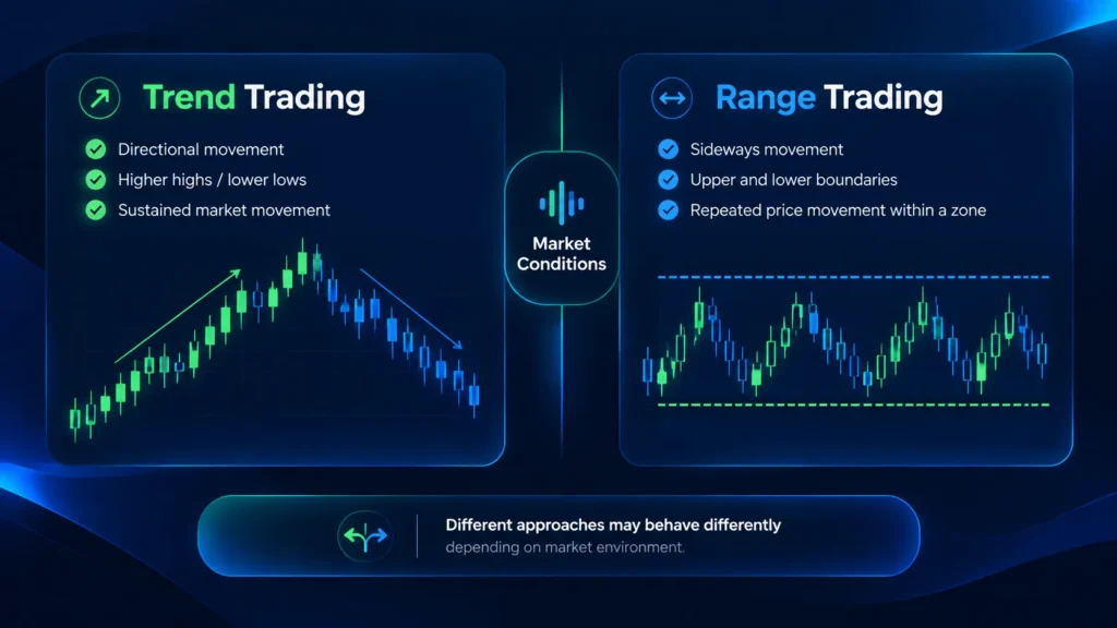 Comparison of trend trading and range trading in forex markets