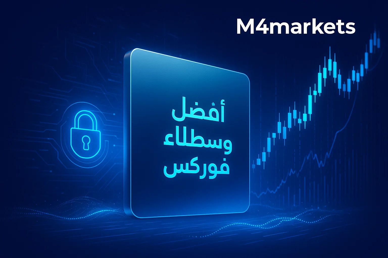 Alt: صورة مستقبلية لرسوم بيانية زرقاء مضيئة تمثل وسطاء فوركس برافعة مالية ديناميكية في منطقة الشرق الأوسط وشمال أفريقيا.