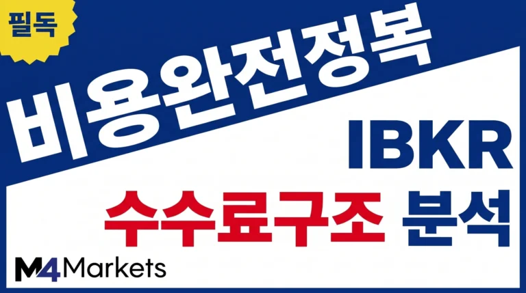 인터랙티브 브로커스의 거래 수수료 구조를 시각적으로 분석한 안내 이미지.