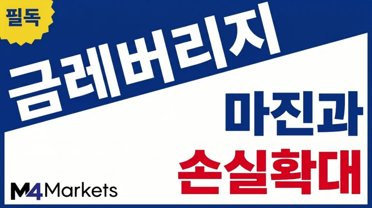 금 레버리지 거래에서 마진 구조와 시장 노출, 수익과 손실이 함께 확대되는 위험을 강조한 금융 기사 표지 이미지.