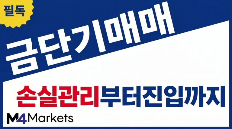 금 단기 매매에서 손실 관리와 진입 기준을 강조한 금융 인포그래픽.