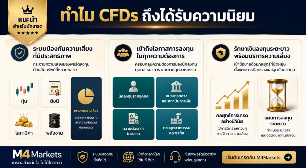 ภาพอธิบายผลการกระจายความเสี่ยง ความต้องการจากธนาคารกลางและภาคอุตสาหกรรม การรักษามูลค่าสินทรัพย์ระยะยาว และความเสี่ยงจากการซื้อตามกระแสราคา