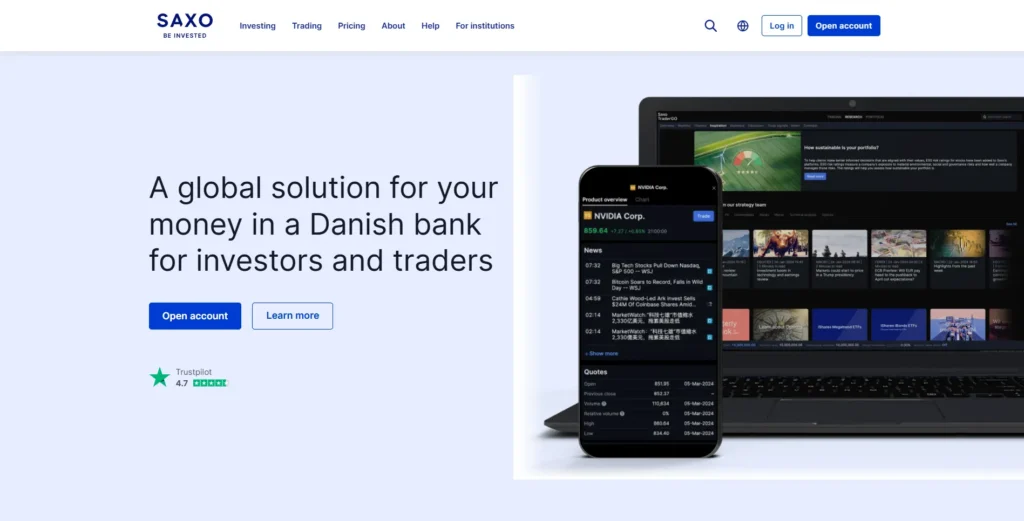รีวิว Saxo Bank เน้นเครื่องมือวิเคราะห์ขั้นสูงและการเข้าถึงผลิตภัณฑ์ทองคำที่ซับซ้อนสำหรับนักลงทุนที่มีประสบการณ์