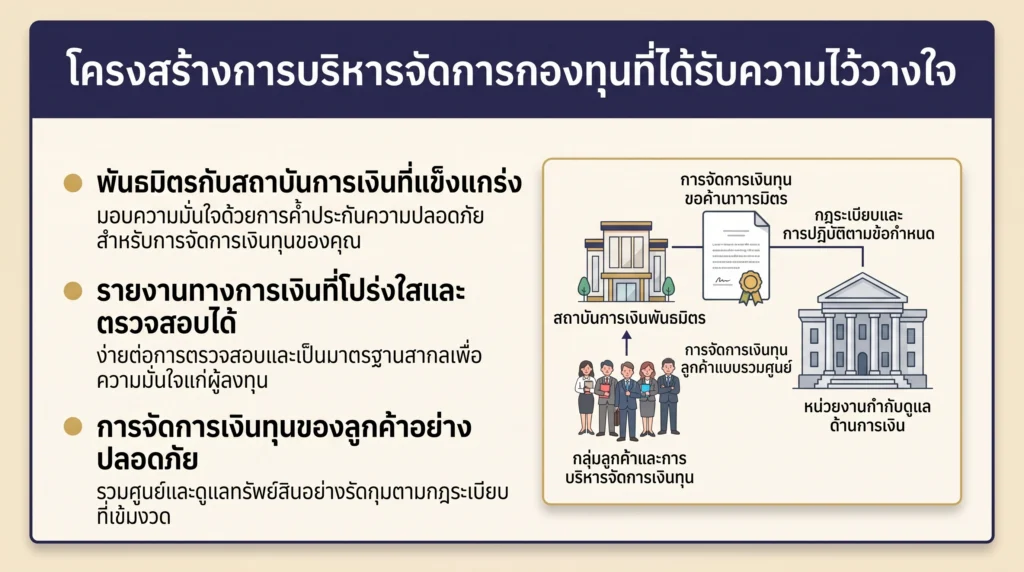 กราฟิกอธิบายโครงสร้าง Guaranteed IB ที่ร่วมงานกับผู้ค้ำประกันรายเดียวและมีภาระการรายงานทางการเงินที่ลดลง