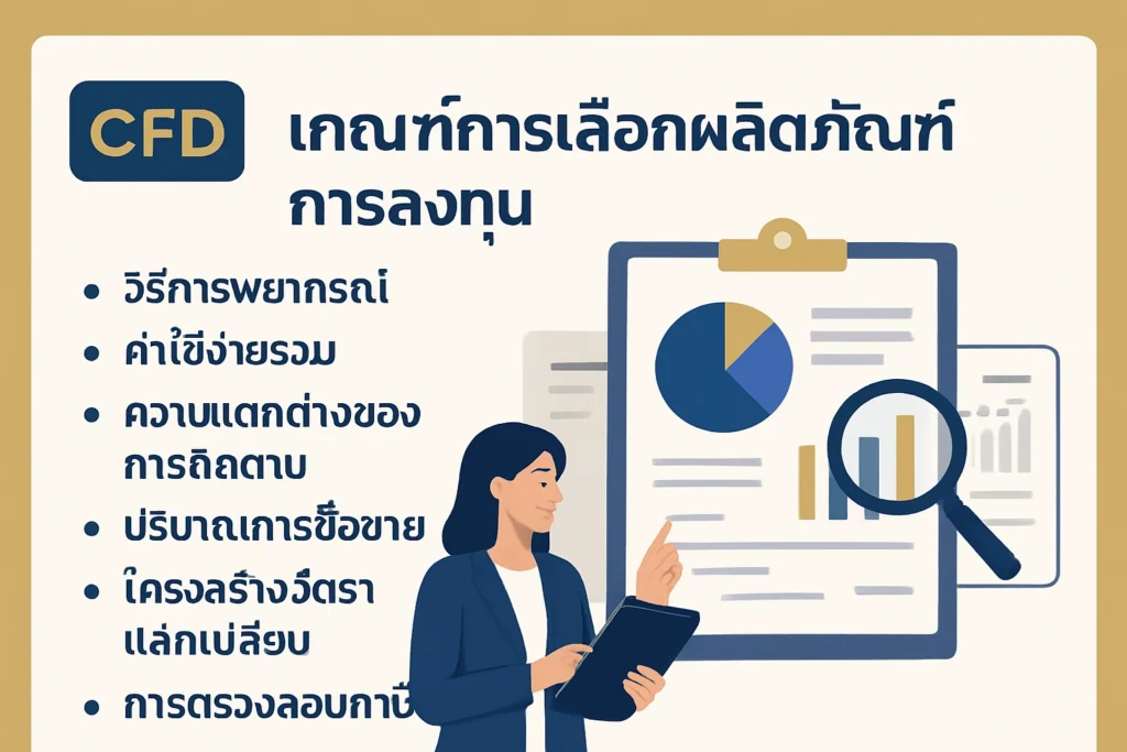 ภาพรวมวิธีการเลือกผลิตภัณฑ์ลงทุนในเงินโดยพิจารณาจากรูปแบบการติดตาม ค่าใช้จ่าย ปริมาณการซื้อขาย และเกณฑ์อัตราแลกเปลี่ยน