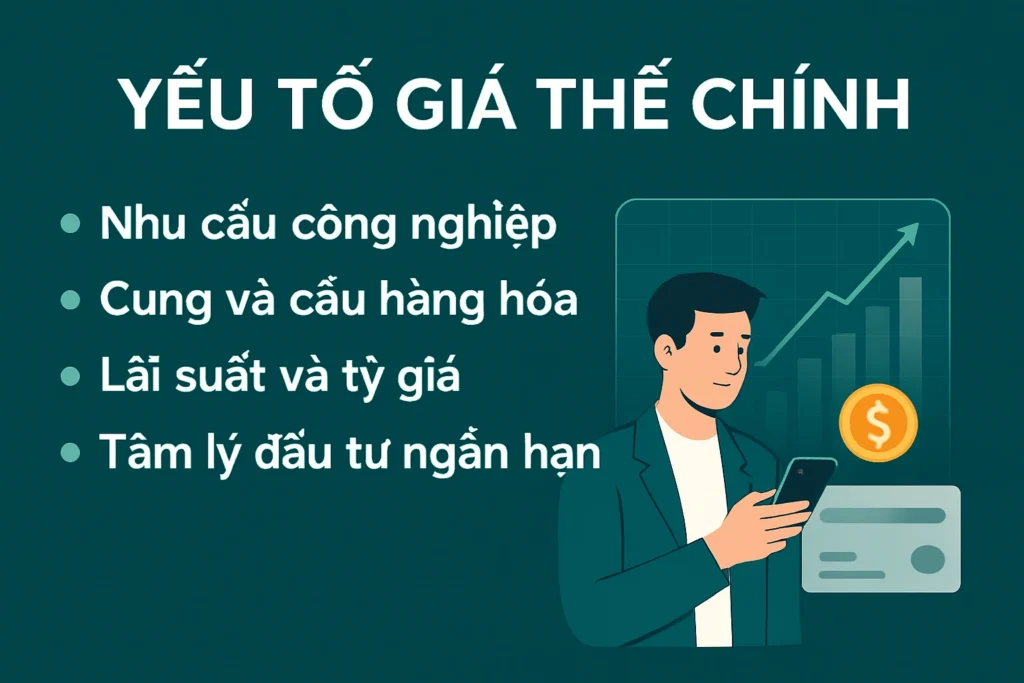Tổng hợp các yếu tố cốt lõi tác động đến giá bạc, bao gồm lãi suất, đồng USD, nhu cầu công nghiệp và tình trạng thiếu hụt nguồn cung.