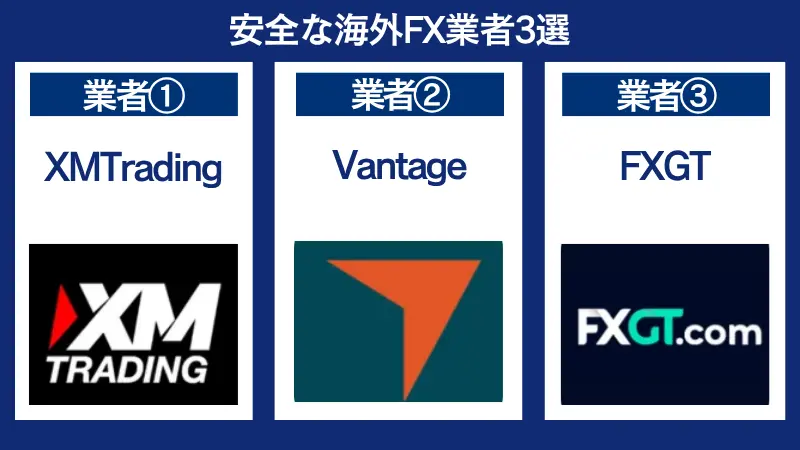 安全な海外FX業者3選