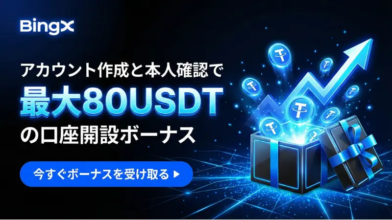 海外FXの口座開設ボーナスのBingXの口座開設ボーナス訴求画像