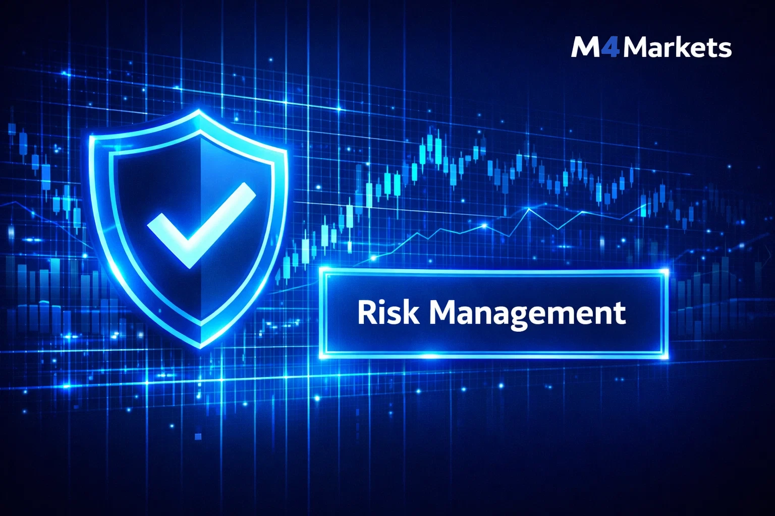 Secure digital visualization featuring a glowing shield and financial grid for Alphabet stock risk management.