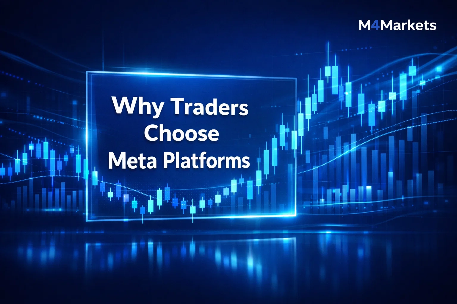 Minimalist high-tech financial scene showing why traders choose Meta Platforms for stock market activity.